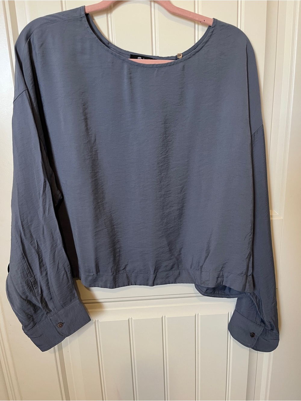Madewell Slate-Blue Long Sleeve Relaxed Top